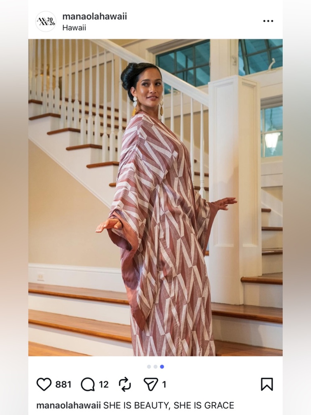 Manaola Kaliko Kaftan - Kanaloa pattern